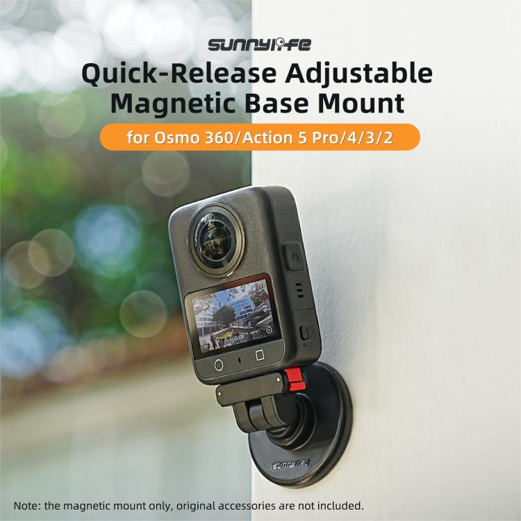Sunnylife Quick-Release Magnetic Base Mount 1/4 180 Tilt Adjustable Tabletop Base Bracket For DJI Osmo 360 / Action 5 Pro / 4 / 3 / 2, DZ-140 For DJI Osmo 360 / Action 5 Pro