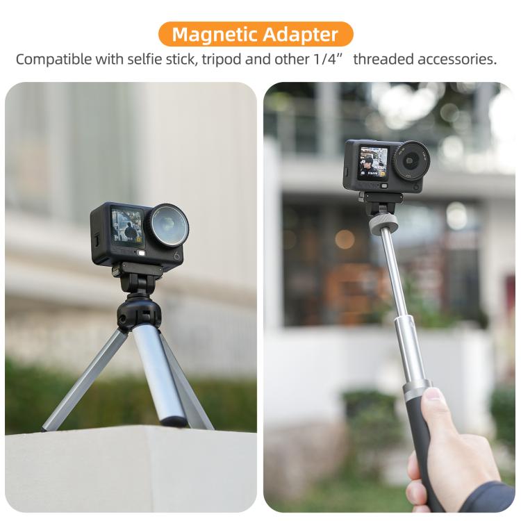 Sunnylife Quick-Release Dual-Direction Magnetic Base Mount 1/4 180 Tilt Adjustable Tabletop Base Bracket For DJI Osmo Nano / Action 6, DZ-141 For DJI Osmo Nano / Action 6