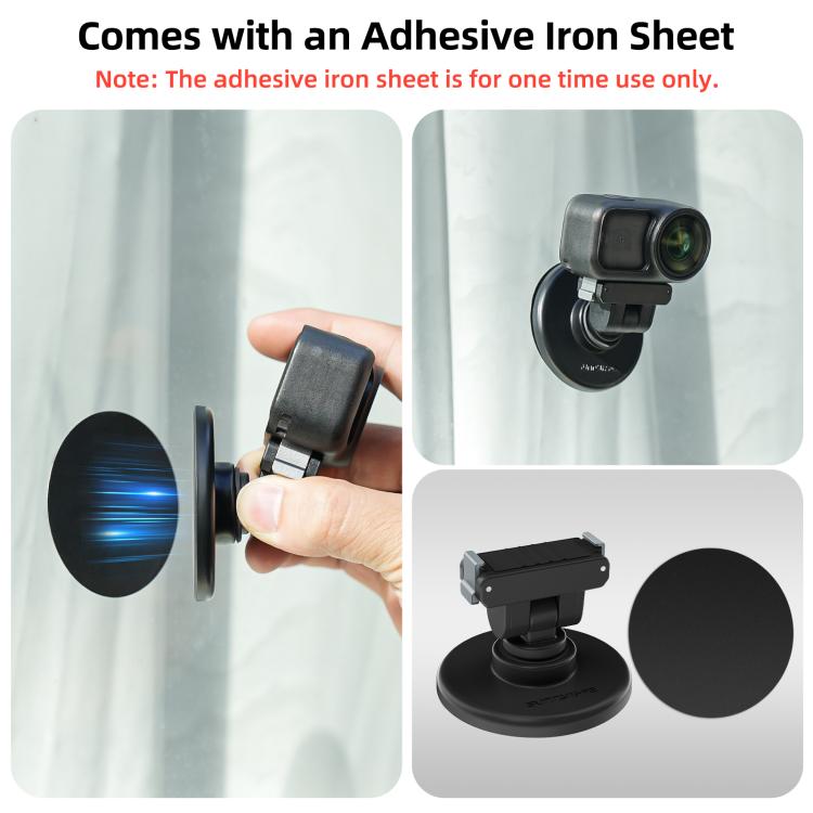 Sunnylife Quick-Release Dual-Direction Magnetic Base Mount 1/4 180 Tilt Adjustable Tabletop Base Bracket For DJI Osmo Nano / Action 6, DZ-141 For DJI Osmo Nano / Action 6