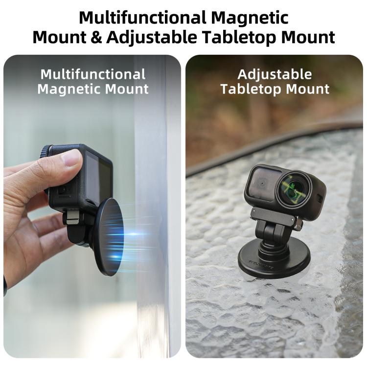 Sunnylife Quick-Release Dual-Direction Magnetic Base Mount 1/4 180 Tilt Adjustable Tabletop Base Bracket For DJI Osmo Nano / Action 6, DZ-141 For DJI Osmo Nano / Action 6