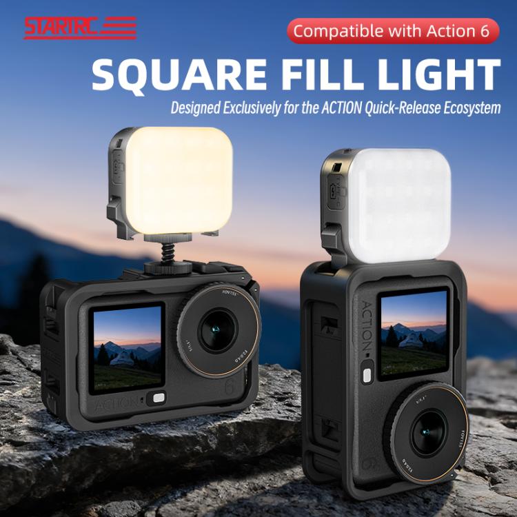 For DJI Osmo Pocket 3 STARTRC Cat Ears Magnetic Three Colors LED Fill Light with Fixed Clamp, For DJI Osmo Action 6 / 5 Pro / 4 / 3