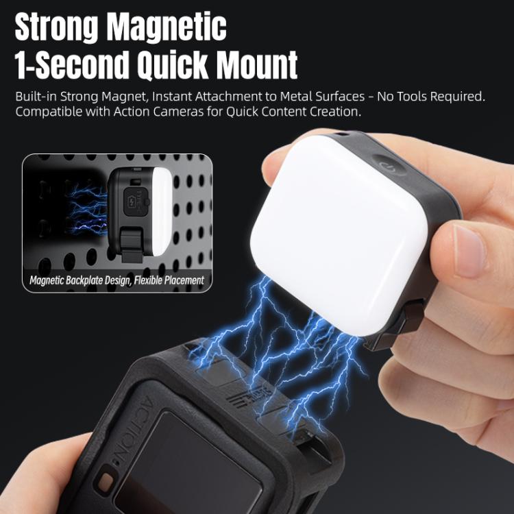 For DJI Osmo Pocket 3 STARTRC Cat Ears Magnetic Three Colors LED Fill Light with Fixed Clamp, For DJI Osmo Action 6 / 5 Pro / 4 / 3