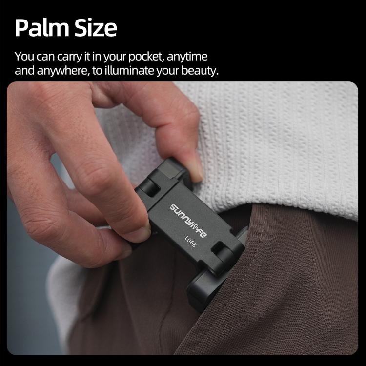 For DJI Osmo Pocket 3 Sunnylife Adjustable LED Video Light Quick-Release Fill Light Tri-Color Dimmable Portable Fill Lamp