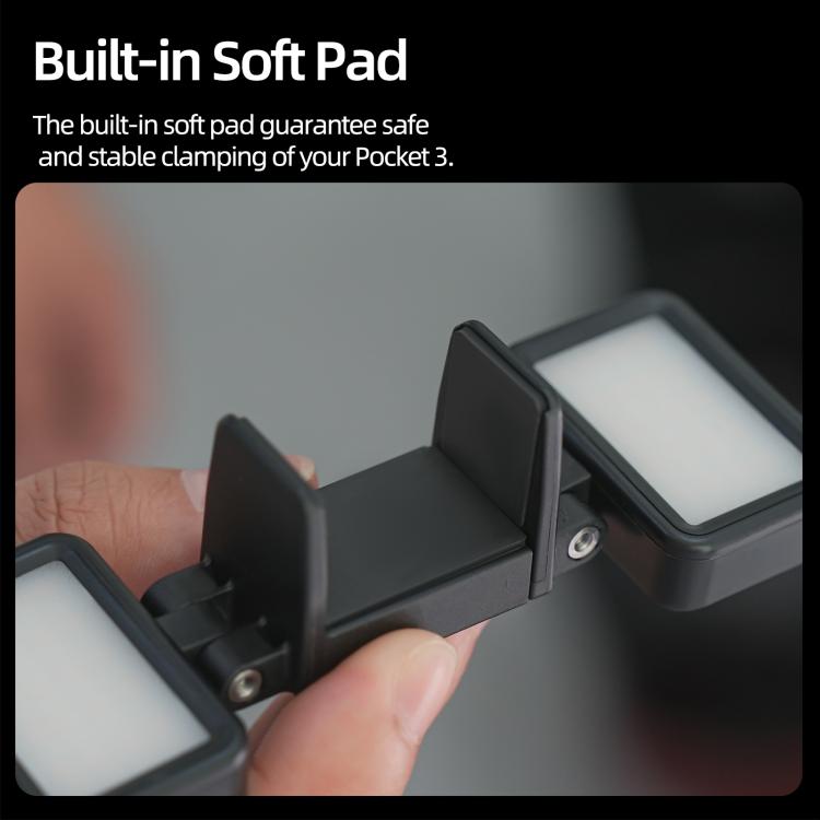 For DJI Osmo Pocket 3 Sunnylife Adjustable LED Video Light Quick-Release Fill Light Tri-Color Dimmable Portable Fill Lamp