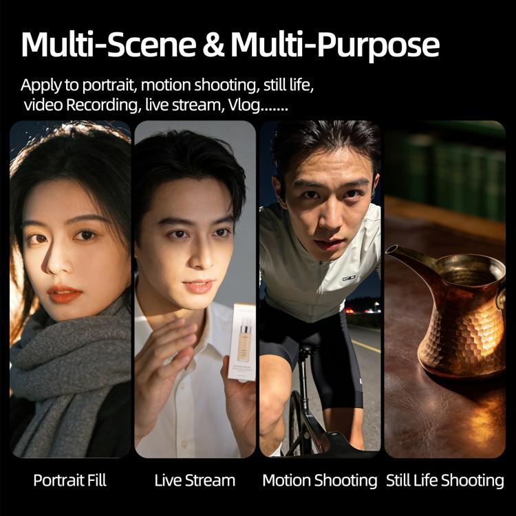 For DJI Osmo Pocket 3 Sunnylife Adjustable LED Video Light Quick-Release Fill Light Tri-Color Dimmable Portable Fill Lamp