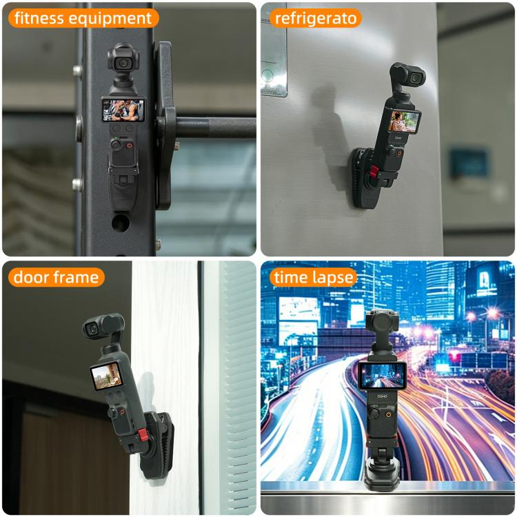 For DJI Osmo Pocket 4 / 3 Sunnylife Magnetic Quick-Release Adjustable Backpack Clip Action Camera Clamp Vertical-Horizontal Mount, For DJI Osmo Pocket 4 / 3 Vertical-Horizontal Mount