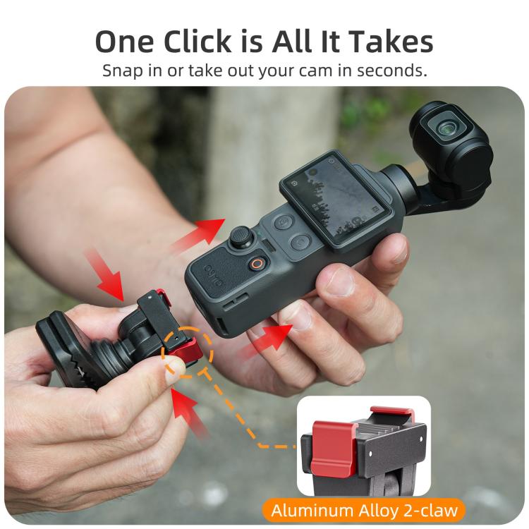 For DJI Osmo Pocket 4 / 3 Sunnylife Magnetic Quick-Release Adjustable Backpack Clip Action Camera Clamp Vertical-Horizontal Mount, For DJI Osmo Pocket 4 / 3 Vertical-Horizontal Mount