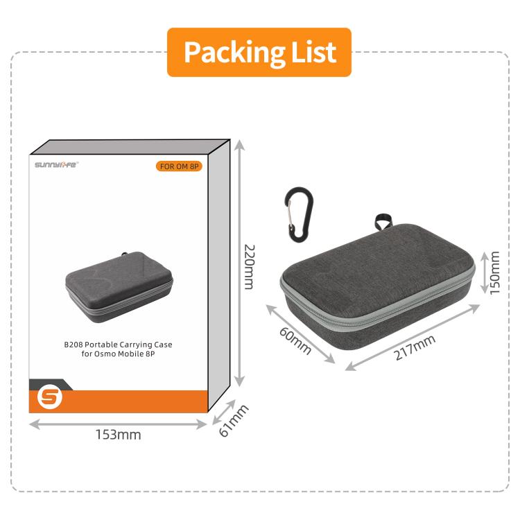 For DJI Osmo Mobile 8P Sunnylife Portable Carrying Case Mini Bag Handbag