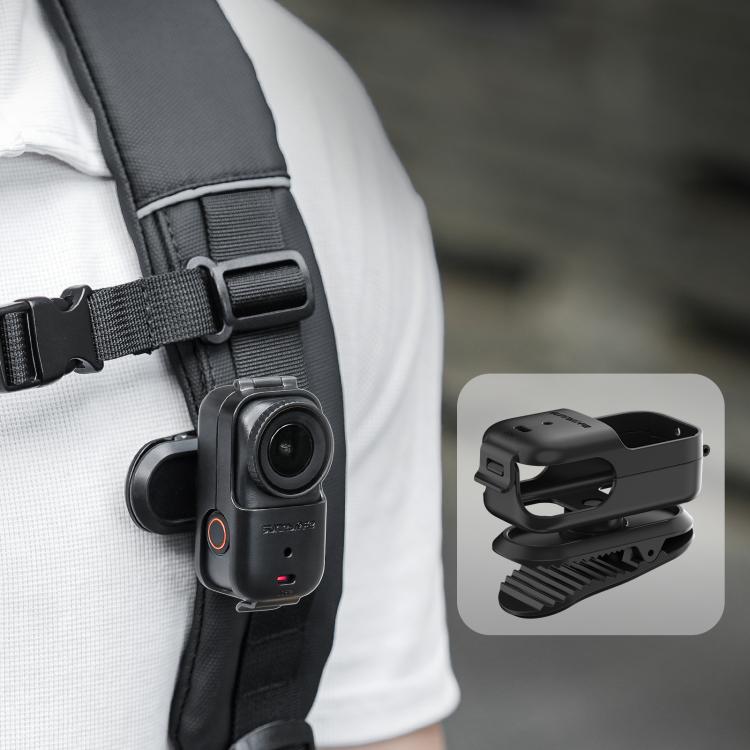 For DJI Osmo Nano Sunnylife Backpack Clip Action Camera Clamp 360 Rotation Vertical-Horizontal Mount 90 Tilt Upgraded Backpack Clip