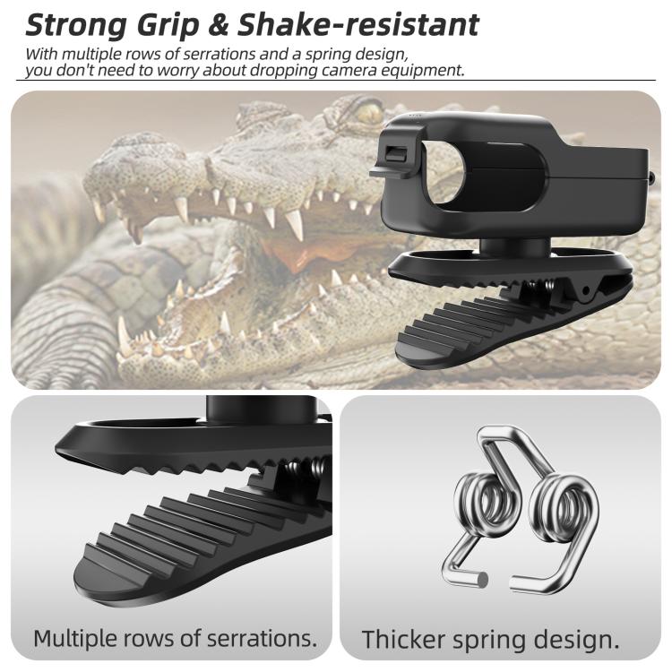 For DJI Osmo Nano Sunnylife Backpack Clip Action Camera Clamp 360 Rotation Vertical-Horizontal Mount 90 Tilt Upgraded Backpack Clip