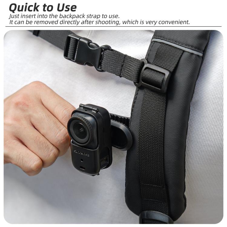 For DJI Osmo Nano Sunnylife Backpack Clip Action Camera Clamp 360 Rotation Vertical-Horizontal Mount 90 Tilt Upgraded Backpack Clip