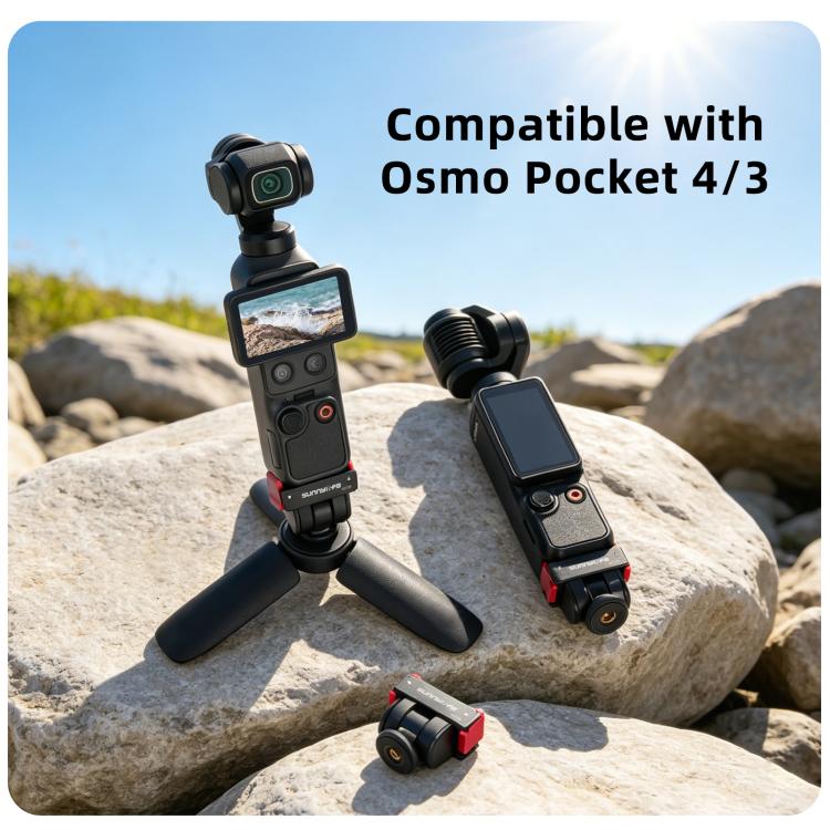For DJI Osmo Pocket 4 / 3 Sunnylife Quick Release Adapter Mount 1/4 inch Interface 180 Degree Tilt Selfie Stick Adapter Stand, AD159 For DJI Osmo Pocket 4 / 3