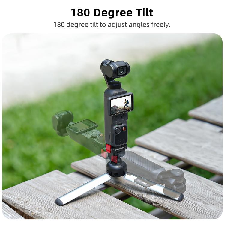 For DJI Osmo Pocket 4 / 3 Sunnylife Quick Release Adapter Mount 1/4 inch Interface 180 Degree Tilt Selfie Stick Adapter Stand, AD159 For DJI Osmo Pocket 4 / 3