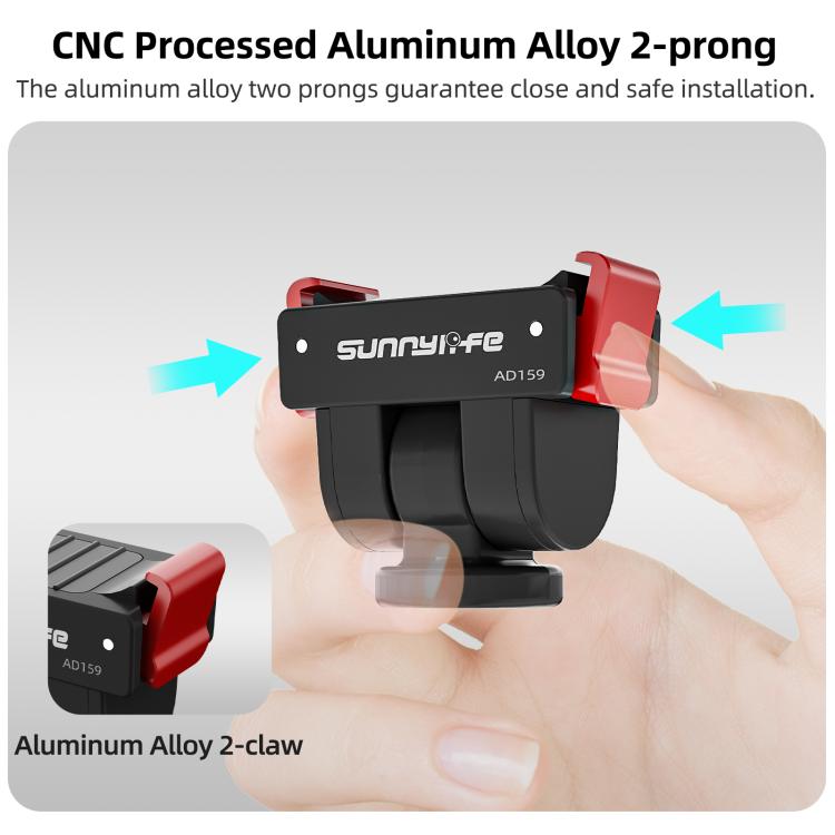 For DJI Osmo Pocket 4 / 3 Sunnylife Quick Release Adapter Mount 1/4 inch Interface 180 Degree Tilt Selfie Stick Adapter Stand, AD159 For DJI Osmo Pocket 4 / 3