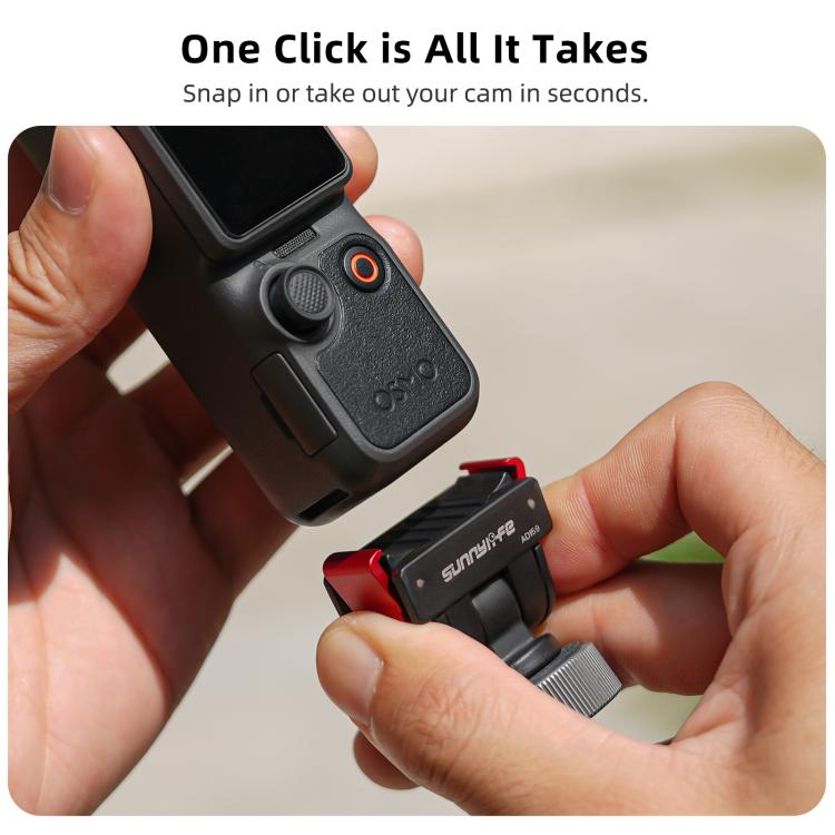 For DJI Osmo Pocket 4 / 3 Sunnylife Quick Release Adapter Mount 1/4 inch Interface 180 Degree Tilt Selfie Stick Adapter Stand, AD159 For DJI Osmo Pocket 4 / 3