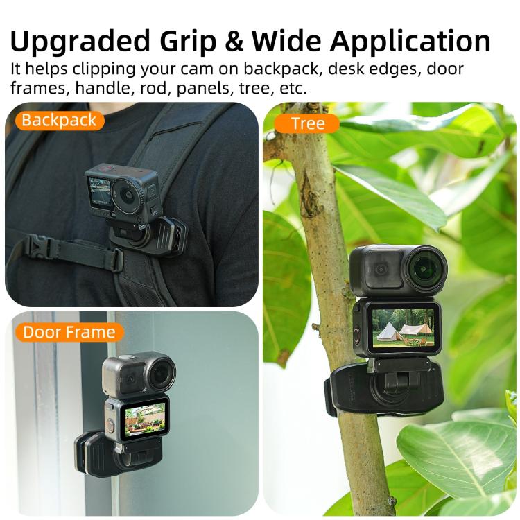 Sunnylife Magnetic Quick-Release Backpack Clip Adjustable Action Camera Clamp Vertical-Horizontal Mount for DJI Osmo Nano / Action 6, MJ-172 For DJI Osmo Nano / Action 6