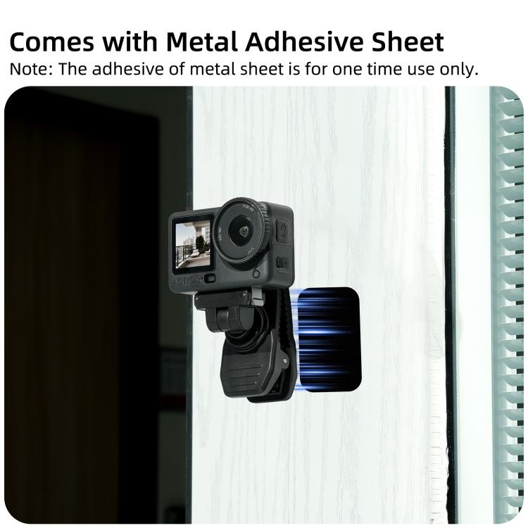 Sunnylife Magnetic Quick-Release Backpack Clip Adjustable Action Camera Clamp Vertical-Horizontal Mount for DJI Osmo Nano / Action 6, MJ-172 For DJI Osmo Nano / Action 6