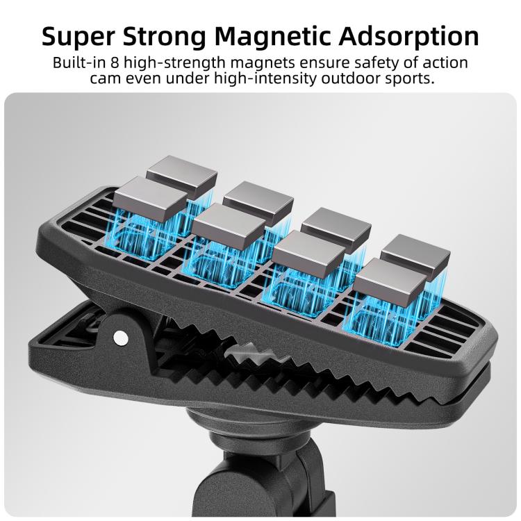 Sunnylife Magnetic Quick-Release Backpack Clip Adjustable Action Camera Clamp Vertical-Horizontal Mount for DJI Osmo Nano / Action 6, MJ-172 For DJI Osmo Nano / Action 6