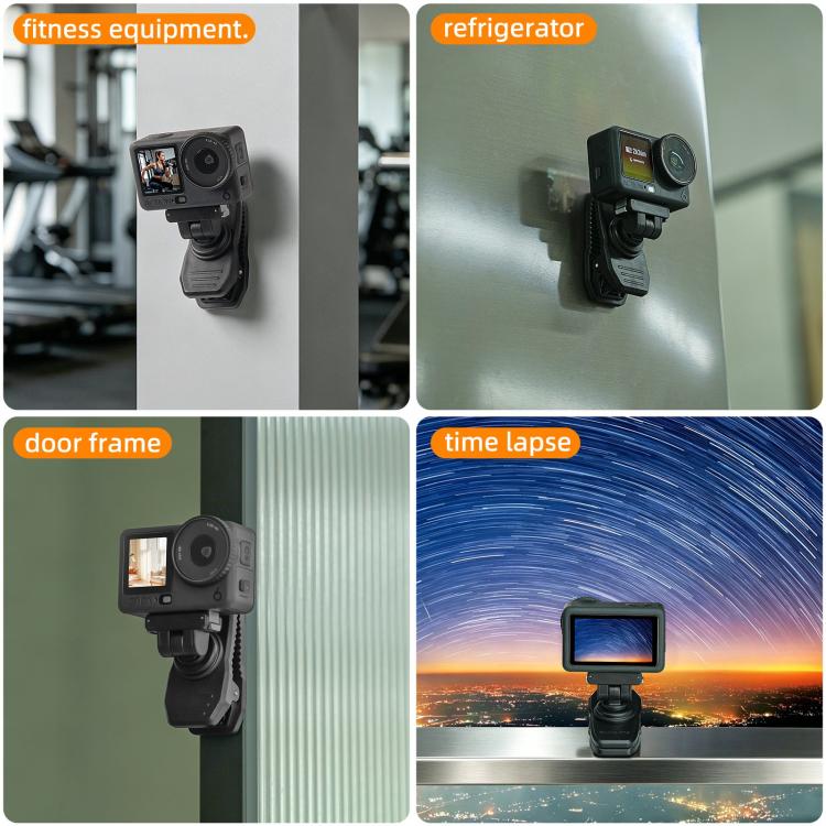 Sunnylife Magnetic Quick-Release Backpack Clip Adjustable Action Camera Clamp Vertical-Horizontal Mount for DJI Osmo Nano / Action 6, MJ-172 For DJI Osmo Nano / Action 6