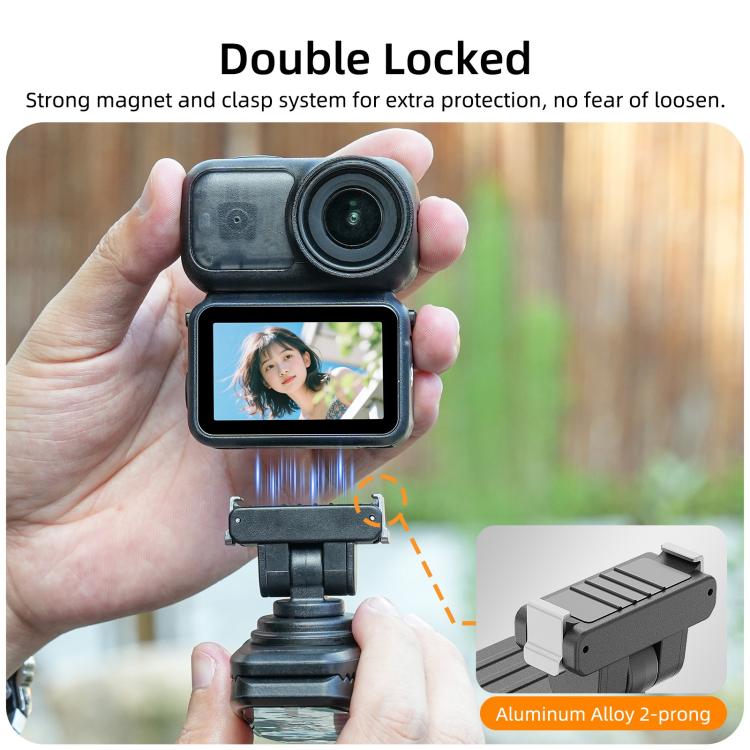 Sunnylife Magnetic Quick-Release Backpack Clip Adjustable Action Camera Clamp Vertical-Horizontal Mount for DJI Osmo Nano / Action 6, MJ-172 For DJI Osmo Nano / Action 6