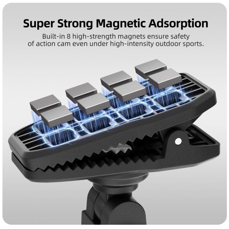 Sunnylife Magnetic Quick-Release Backpack Clip Action Camera Clamp Vertical-Horizontal Mount for Insta360 X4 Air / X5 / Ace / Ace Pro 2 / 1, For Insta360 X4 Air / X5 / Ace / Ace Pro 2 / 1
