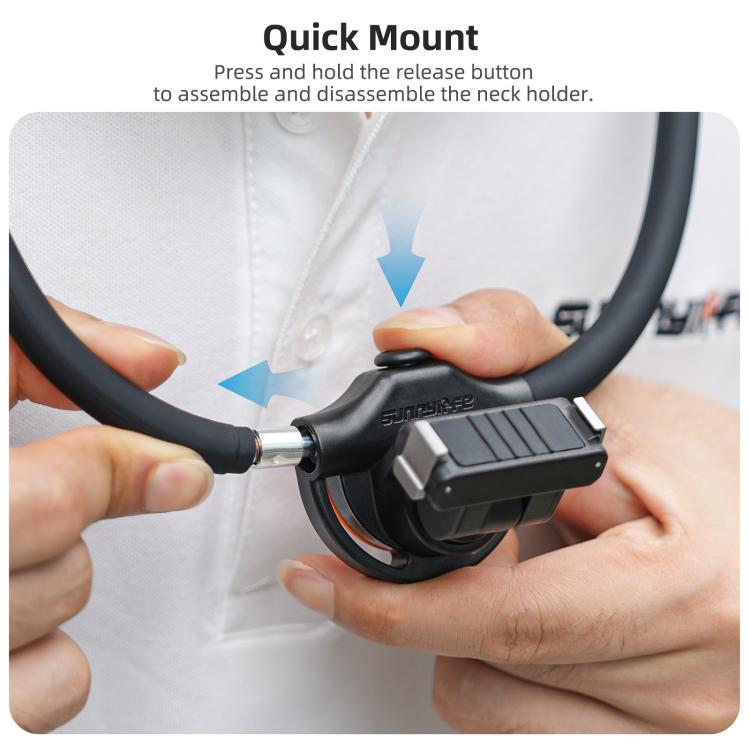 For DJI Osmo Nano / Action 6 Sunnylife Dual-Direction Magnetic Quick-Release Neck Mount Adjustable Selfie Holder with Body Strap, For DJI Osmo Nano / Action 6
