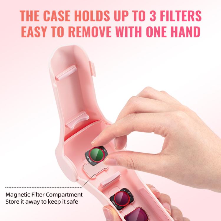 For DJI Osmo Pocket 4 STARTRC Storage Box Protective Case Flip Cover, For DJI Osmo Pocket 4 Pink
