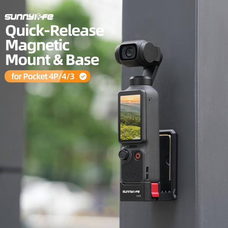 For DJI Osmo Pocket 4P Sunnylife Quick-Release Magnetic Mount Tabletop Base Bracket Angles Adjustable Stand, OP4-ZJ229