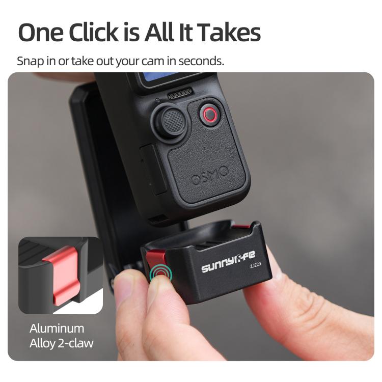 For DJI Osmo Pocket 4P Sunnylife Quick-Release Magnetic Mount Tabletop Base Bracket Angles Adjustable Stand, OP4-ZJ229