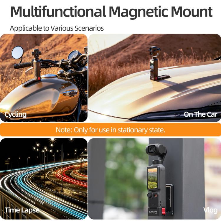 For DJI Osmo Pocket 4P Sunnylife Quick-Release Magnetic Mount Tabletop Base Bracket Angles Adjustable Stand, OP4-ZJ229
