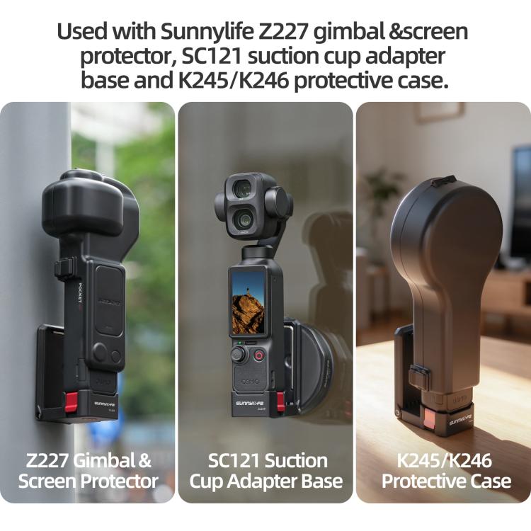 For DJI Osmo Pocket 4P Sunnylife Quick-Release Magnetic Mount Tabletop Base Bracket Angles Adjustable Stand, OP4-ZJ229