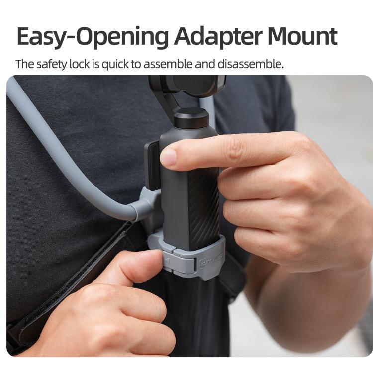 For DJI Osmo Pocket 4 / 3 Sunnylife Adjustable POV Neck Mount Hand Free Video Vlog Neck Selfie Holder with Body Strap, For DJI Osmo Pocket 4 / 3