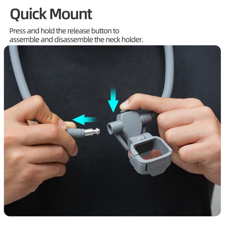 For DJI Osmo Pocket 4 / 3 Sunnylife Adjustable POV Neck Mount Hand Free Video Vlog Neck Selfie Holder with Body Strap, For DJI Osmo Pocket 4 / 3