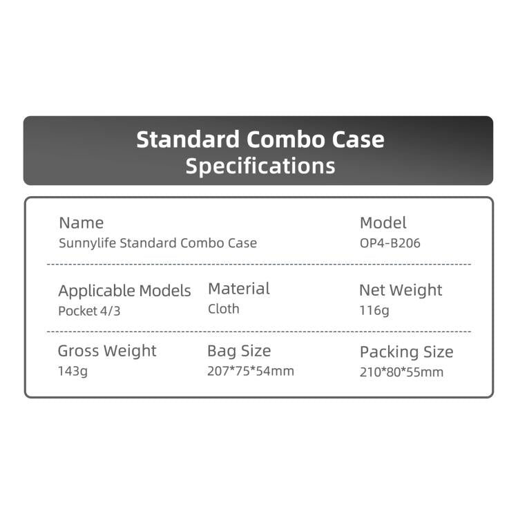 For DJI Osmo Pocket 4 / 3 Sunnylife Mini Carrying Case Handbag Portable Travel Case Protective Organizer Standard Combo Bags, Standard Combo Bags