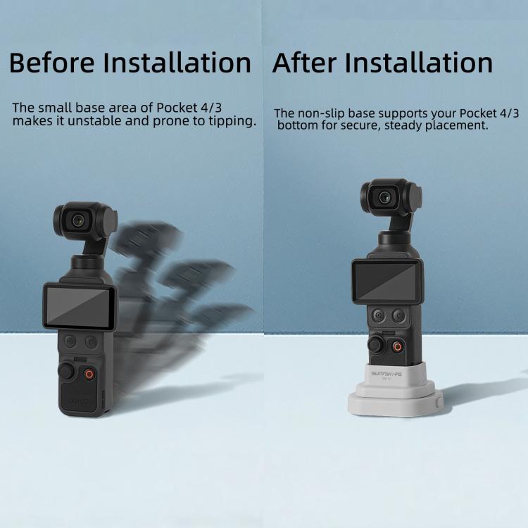 For DJI Osmo Pocket 4 / 3 Sunnylife Detachable Car & Desktop Base Stand Base Desktop Stabilizer Supporting Holder, OP4-DZ157