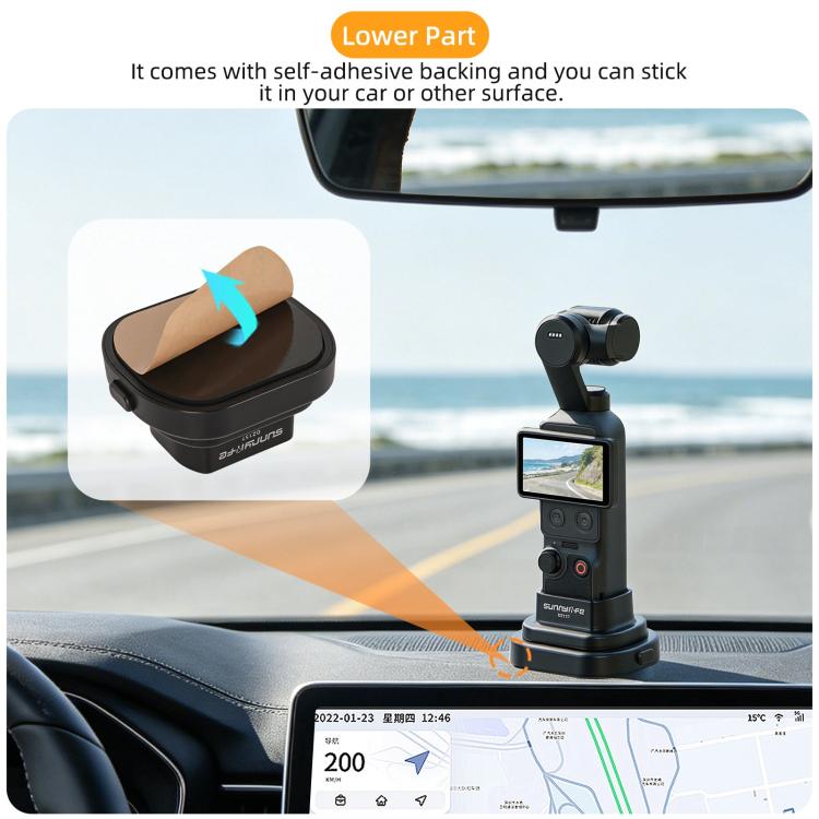 For DJI Osmo Pocket 4 / 3 Sunnylife Detachable Car & Desktop Base Stand Base Desktop Stabilizer Supporting Holder, OP4-DZ157