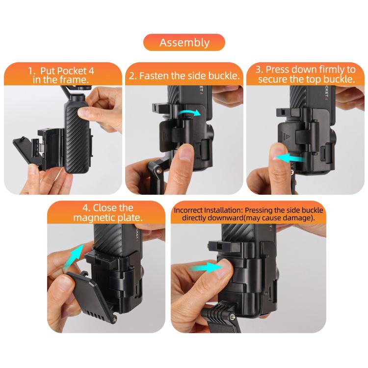 For DJI Osmo Pocket 4 / 3 Sunnylife Multifunctional Magnetic Mount Tabletop Base Bracket Angles Adjustable Stand, OP4-ZJ152