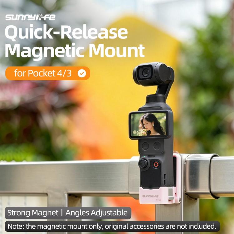 For DJI Osmo Pocket 4 / 3 Sunnylife Quick-Release Magnetic Mount Tabletop Base Plastic Bracket Angles Adjustable Stand, OP4-ZJ153