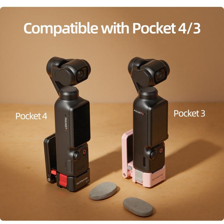 For DJI Osmo Pocket 4 / 3 Sunnylife Quick-Release Magnetic Mount Tabletop Base Plastic Bracket Angles Adjustable Stand, OP4-ZJ153