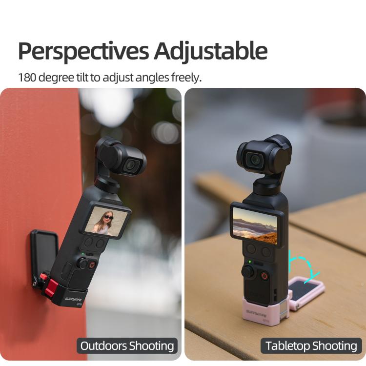 For DJI Osmo Pocket 4 / 3 Sunnylife Quick-Release Magnetic Mount Tabletop Base Plastic Bracket Angles Adjustable Stand, OP4-ZJ153