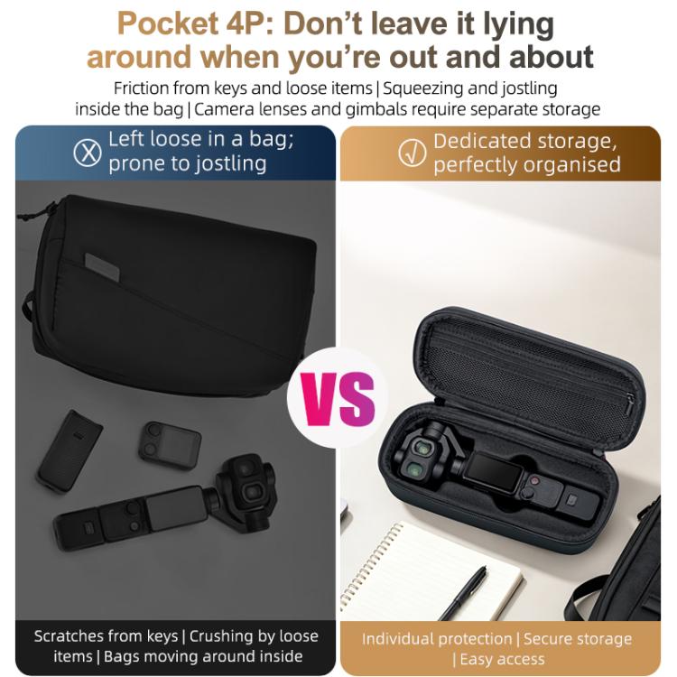 For DJI Osmo Pocket 4P STARTRC Portable Carrying Case Body Storage Bag, For DJI Osmo Pocket 4P