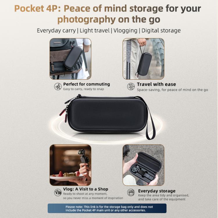 For DJI Osmo Pocket 4P STARTRC Portable Carrying Case Body Storage Bag, For DJI Osmo Pocket 4P