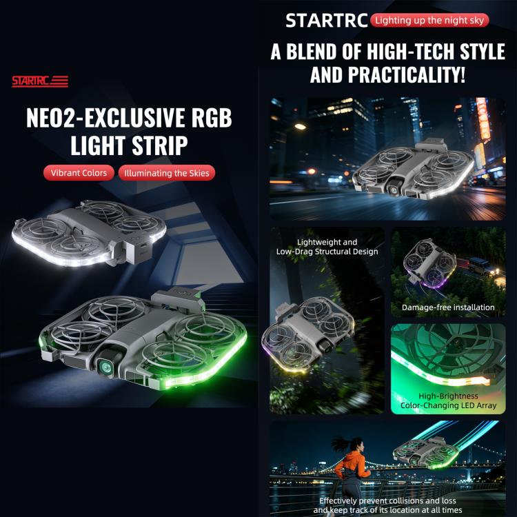 For DJI Neo 2 STARTRC Colorful LED Light Strip Night Flying Warning Light Strip