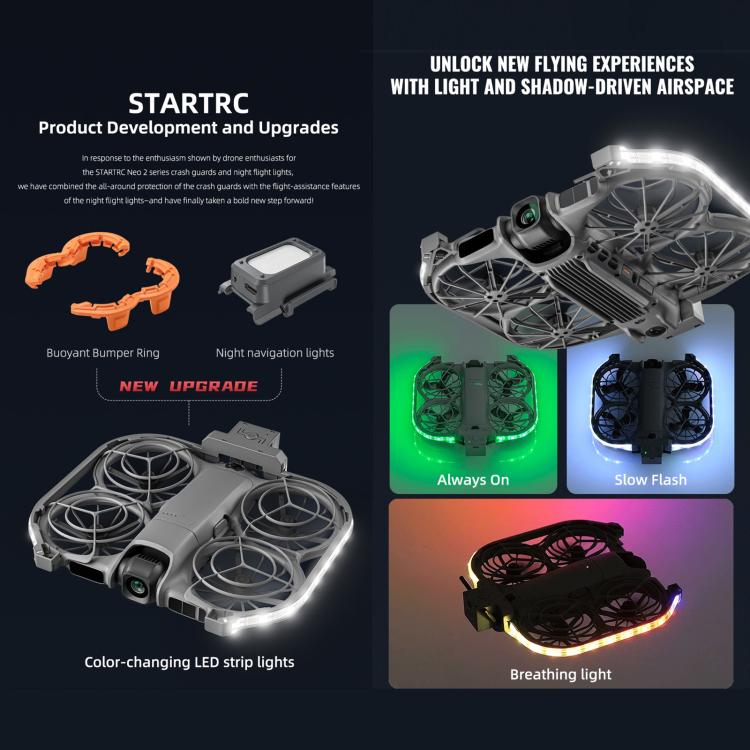 For DJI Neo 2 STARTRC Colorful LED Light Strip Night Flying Warning Light Strip