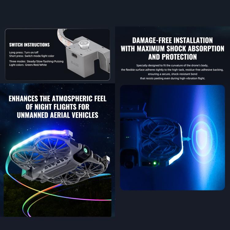 For DJI Neo 2 STARTRC Colorful LED Light Strip Night Flying Warning Light Strip