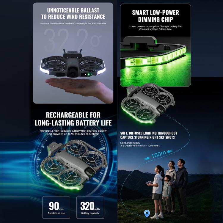 For DJI Neo 2 STARTRC Colorful LED Light Strip Night Flying Warning Light Strip