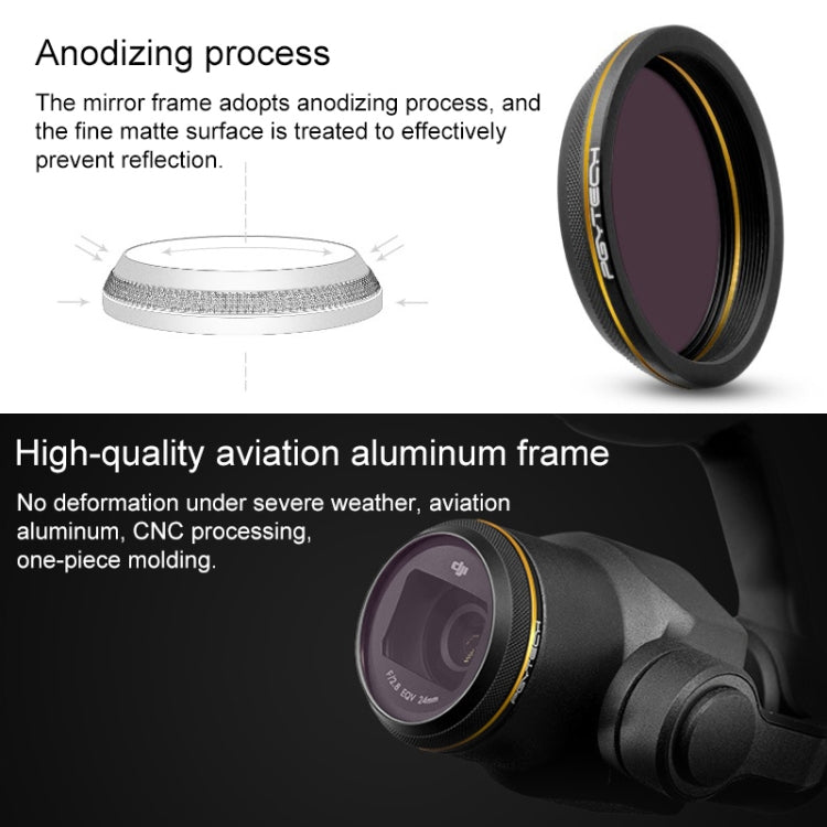 PGYTECH X4S-MRC CPL Gold-edge Lens Filter for DJI Inspire 2 / X4S Gimbal Camera Drone Accessories, CPL
