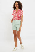 Louche Dora Summer Gingham Shorts In Mint
