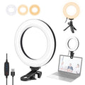 PULUZ 6.2 inch 16cm Ring Selfie Light 3 Modes USB Dimmable Dual Color Temperature LED Curved Vlogging Photography Video Lights with Monitor Clip Holder, 6.2 inch 16cm