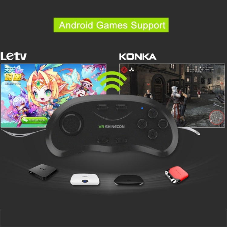 VRShinecon 3D Movie Games Virtual Reality Glasses Bluetooth Remote Controller Gamepad(Black)